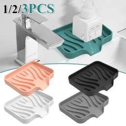 Pratos de sabonete de silicone para banheiro auto -drenagem barra de sabão cozinha pia de sabonete de esponja de esponja drenagem de bancada de bancada Distribuidor de sabão