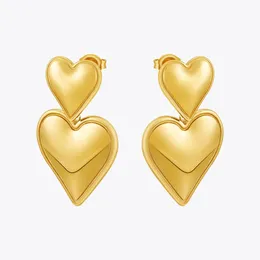 Enfashion Aretes Mini Heart Drop Серьги с жемчужным золотым цветом для женщин 18 тыс. Золотые серьги Удача милые ювелирные изделия E231465 240430