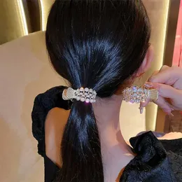 Other Trendy Pearl Rhinestone Hair Cls Girl Luxury High Ponytail Clip Fixed Hairpin Cl Clip Woman Headwear Hair Accessories Gifts