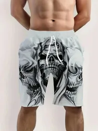 Shorts maschile Smoke cranio 3d stampato spiaggia estate traspirante Fitness Street per uomini ropa hombre