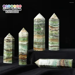 Figurki dekoracyjne duże rozmiar 1PC Naturalne kamienie szlachetne Karaibska kalcytowa wieża lecznicza kryształowa różdżka Reiki Energy Mineral kolumna Wicca