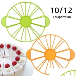 Other Bakeware Tools 10/12 Slices Cake Equal Portion Cutter Round Bread Mousse Divider Slice Marker Baking For Household Kitchen Dro Dh39Q