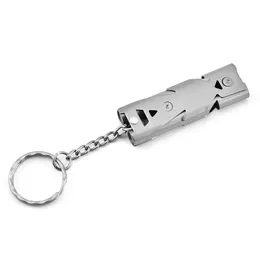 2024 Portable Whistle Stainless Steel High Decibel Triple Pipe Outdoor Life-Saving Emergency SOS Survival Whistle Keychain for Outdoor