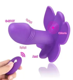 Vibratori Vagina Vibratore Vagina Massager a 10 velocità Spituatore clitoride con telecomando wireless Butterfly Dildo Sex Toys for Women297746815