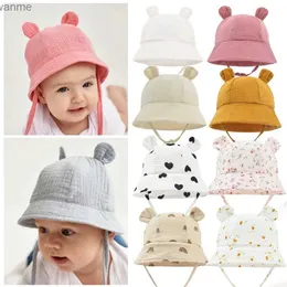 Kapaklar Şapkalar 2022 Yeni Sonbahar Baby Sun Hat Çocuk Açık Tavşan Kulak Plaj Şapkası Erkek ve Kız Panama Şapkası Unisex Beach Buck Hat WX