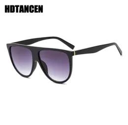 HDTANCEN NOVOS Óculos de sol Woman Vintage retro plana tampa fina de óculos de sol square piloto designer de luxo grande tons pretos 9208790