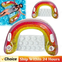 PVC Wasser Hängematte Ließer aufblasbar schwimmende Schwimmmatratze Sea Ring Pool Party Toy Lounge Bett Accessoires 240506