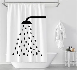 Водонепроницаемые сгущаемые белые полиэфирные занавески минималистские шторы ванной комнаты Высококачественная насадка для душа для душевой занавески 7838419
