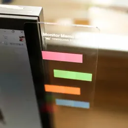 Behogar 2pcs Plastik Monitör Mesaj Bilgileri Yapışkan Notlar İçin Memo Kart Telefonlar Bilgisayar PC Monitörleri Yan Panel