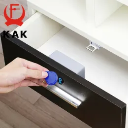 Card KAK Electronic Lock Locker RFID Cabinet Lock Invisible Sensor Lock Hidden Drawer Locks Keyless Child Safety Lock Door Hardware