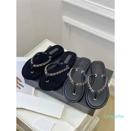 15A القنوات النعال شرائح من Thongs Flat Flip Flip Flops Flops Cashmere Wool Lambbskin Home Disual Sandals Designer Luxury Fashion Ladies Beach Outdoors Sandal