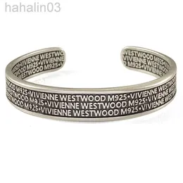 Desginer Viviennes Westwood Anxi Empress Dowager Bracciale con antiche lettere argento tailande