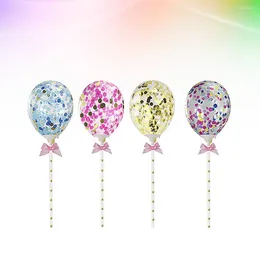 Party Decoration 8pcs 5 Inches Latex Clear Balloons Sequin Inflatable Birthday Cake Decorative Confetti Sets