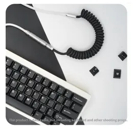 Computer Cables GeekCable Customized Mechanical Keyboard Navigation Plug Data Cable GMK Theme SP Keycap Line Simple Black And White