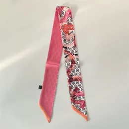 Шарфы мода Mtifunction Print Scarf для сумочек ручка 17 цветов голова шарфс шарфы лента женская турбан -треугольник шелк шелк dro otn3b