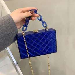 Shoulder Bags Acrylic Mini Box Shape Bag Fashion Women's Chain Crossbody Transparent Candy Color Square