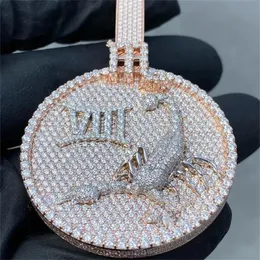 Jude Custom Scorpion Medaillion Pendant ECED Diamond Charm Hip Hop Schmuck Solid 925 Sterling Silber Kette für Männer 240424