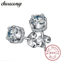 Choucong New Women Crown Earrings Diamond 925 Sterling Silver Party Wedding StudEarrings for Women Fashion Jewelry 335i