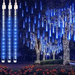Christmas LED Meteor Shower Garland Festoon Holiday Strip Light Outdoor Waterproof Fairy String Lights For Street Decoration 240506