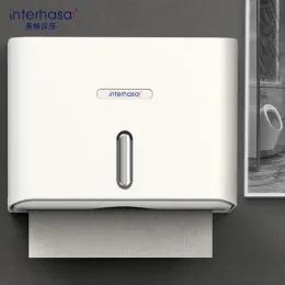 Handdukar Interhasa! Pappershanddukhållare vägg stans gratis pappershandduk dispenser vattentät vävnad dispenser för badrum toalett kommersiell
