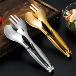 Accessori per alimenti in acciaio inossidabile pinze in oro utensili da cucina oro strumenti di cottura a buffet bbq clips bistecca di bistecca di cocina gadget utensili da cucina
