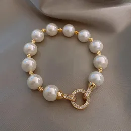 Naturalne Pearl Cyrkonia Bracelety dla kobiet prawdziwe złote bransoletki Bransoletka Trendy Biezdel Bewledsories 240423