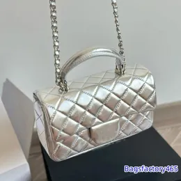 Chanei 22B CF Fashion Women Bag na ramiona 20 cm skórzana Ringer Złota sprzęt metalowy klamra Top Luksusowy torebkę Matelasse Bag Crossbody Mak Mak