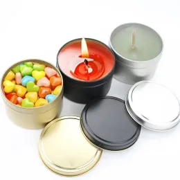 Ljus 16st 4oz ljus TINS ​​FÖR DIY Ljus Making Metal Round Candle Containers Party Favors For Wedding Storage Box Kitchen Container