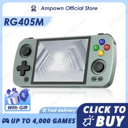 Игроки Anbernic RG405M Handheld Game Console Android 12 System Metal Console Console встроенная ретро -игра 4 -дюймовая сенсорный экран IPS 4500 мАч батарея
