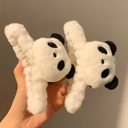 Inne mody Śliczne kreskówki Panda Plush Hair Cl Kobiet kucyk chwyt klip dziewczyny