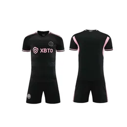 قمصان كرة القدم للرجال المسارات 23-24B Miami Guest Black Club Football Jersey Children's Clothing Set 14x2xl