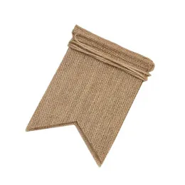 Flagi banerowe 15pcs/Set Jute Burlap Flags Wedding Pennant Banner Przyjęcie urodzinowe Linen Pennant Home Deck