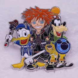 Kingdom Hearts Role-Playing Games Series Badges Badges Cute Anime Games Hard Pins de esmalte colecionar broche de desenho metal