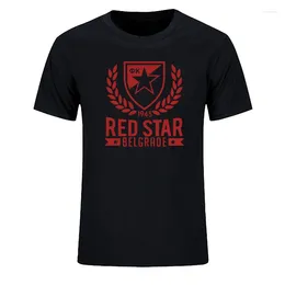 Men's Tirts Summer Red Star Belgrade Serbia T-Shirt Male Male أقصى الأكمام