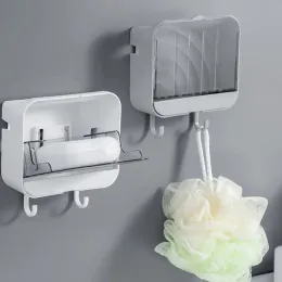 Pratos 1pcsoap caixa com parede de capa pendurada na caixa de sabão não perfurada CABELA DE SOAP