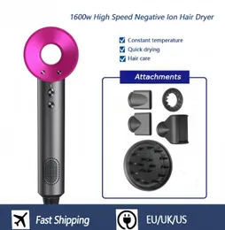 Hårtork 5 i 1 Rotary Connected Nozzle Ultra-High Speed ​​Heart Dryer Negative Ion Professional Hair Salon Travel Home Hot and Cold Constant Temperatur hårtork