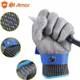 Luvas 100% de alta qualidade Aço inoxidável Mesh Mesh Butcher Cut Resistente Metal Anti -Cutting Luvas de segurança Trabalho para trabalhadores de açougueiro