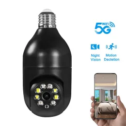 Webcams 5g Wifi E27 Bulb Camera Surveillance Night Vision Automatic Human Tracking Smart Camera Security Protection Monitor
