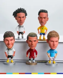 Mini -futebol miniaturas Mini bonecas de futebol de futebol figuras de desenhos animados de desenhos animados, colecionáveis ​​fofos, presente de Natal perfeito para crianças