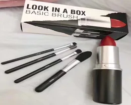 새로운 메이크업 립스틱 브랜드 룩에 박스 기본 브러시 4PCSSET 브러쉬가 큰 립스틱 모양 홀더 MakeUptools7717019로 세트