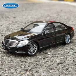 Auto Welly 1:24 Mercedes Benz Sclass S500 Modello di auto in lega Modello di giocattolo in metallo veicoli auto Modello di simulazione High Simulation Collection Kids Regali per bambini