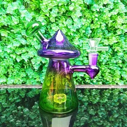 Bong di vetro di funghi colorati giacche gorgoglianti novità tubi d'acqua congiunti bong con accessori piattano a piattaforma per olio