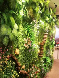 環境にやさしい人工植物壁人工芝の壁環境植物壁芝生の芝生のプラスチック証拠結婚式の庭の装飾6185639