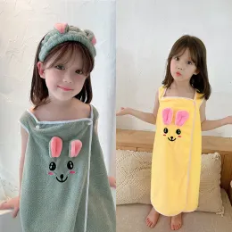 Towels High Grade Children's Bath Towel Bath Skirt Hair Band Suitable for Wear By Older Children In Bathrobes 315 Years Old Absorbent