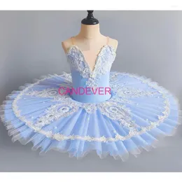 Abbigliamento da palco da balletto professionista tutu ragazze rosa piatto blu pancake ballerina party abito da donna per adulti bambini costume da ballo