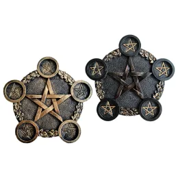 Holders Pentagram Candle Holder, Altar Plate for Candles Ceremony Decoration Cup Candle Holder Tea Candle Holder for Tarot