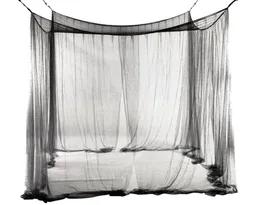 Ny 4Corner Bed Netting Canopy Myggnät för queenking -size -säng 190210240cm Black8202023