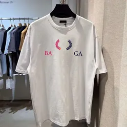 Sommer Balencigaas High Balanciagalies Ärmeln Sommerqualität Herren Short T Designer Shirts Luxus Paris Druck Grafik Tee Frauen Top LSWH 766