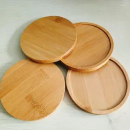 Tapetes de mesa Coasters de bambu Placemats Caneca de café Acessórios de cozinha redondos suculentas panelas bandejas de madeira Base Garden Home Decoration