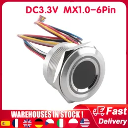 Сканеры DC3.3V MX1.06PIN емкостный модуль отпечатков пальцев R503 Круглый круглый RGB Индикатор светодиодного датчика управления датчиком 15/19 мм